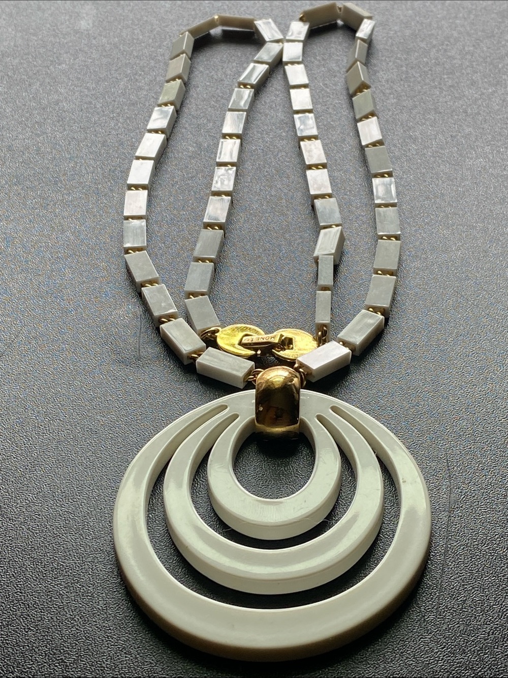 Vintage Monet Modernist Pendant Necklace - Picture 7 of 7